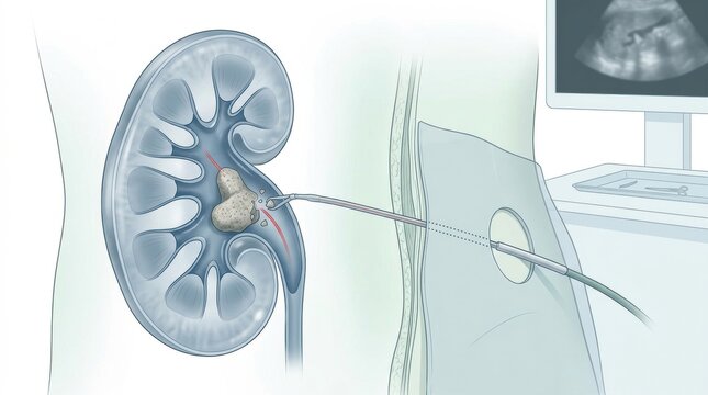 Minimally invasive kidney stone removal procedure using lithotripsy technology