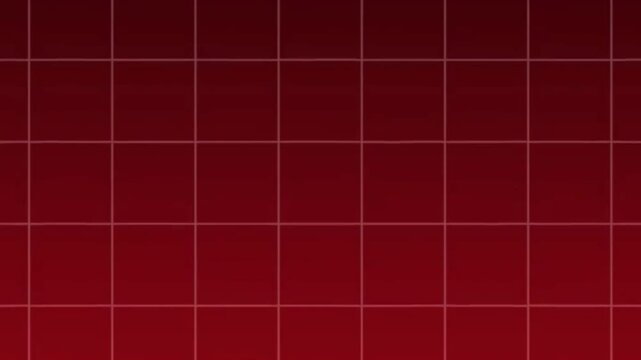 Seamless looping animation of a classic perspective synthwave grid over a deep red gradient background. Perfect asset for sci-fi, technology themes, gaming streams, or retro 80s aesthetic videos.