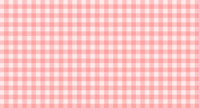 Pink gingham plaid seamless pattern background tablecloth texture