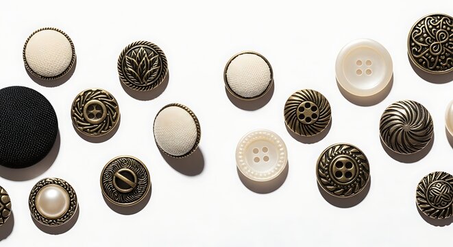 Vintage Buttons in Various Designs.