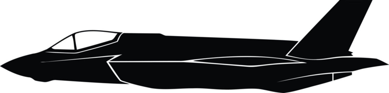 F-35 Lightning II Stealth Fighter Jet Clean Silhouette