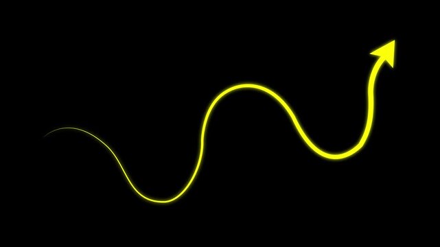 Dotted wave arrow path. Curved navigation direction line. Hand drawn movement indicator doodle illustration, winding path, wayfinding, trajectory.