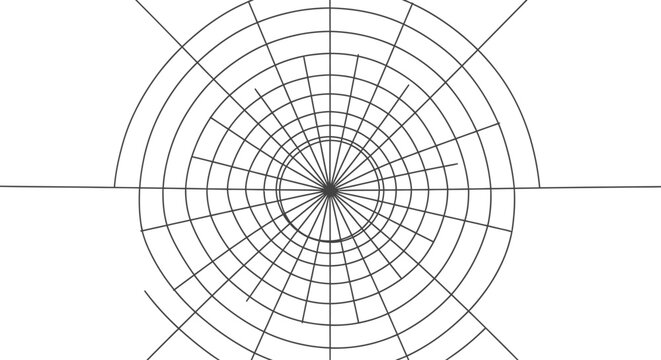 Vector illustration of a black and white target with a futuristic 3d grid pattern and steel structure design