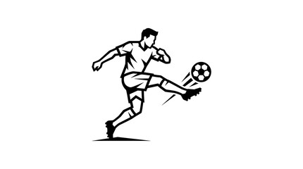 Fototapeta premium Soccer player kicking a ball action illustration