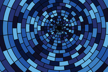 Naklejka premium Vibrant concentric squares in gradient blue and dark navy radial pattern geometric abstract color transition