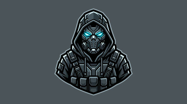 Hooded Cyberpunk Character Portrait.