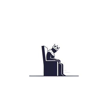 A bored king sitting on a throne.