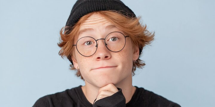 dorky nerd with glasses - portrait of nerdy dork 