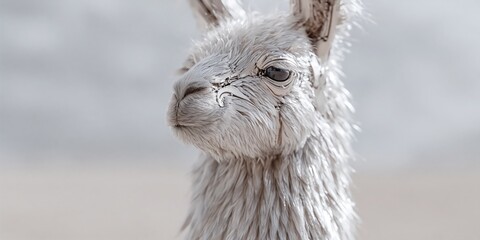 Obraz premium robotic llama with metallic mechanical fur