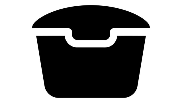 Makeup sponge cleaning box icon isolated on white background
