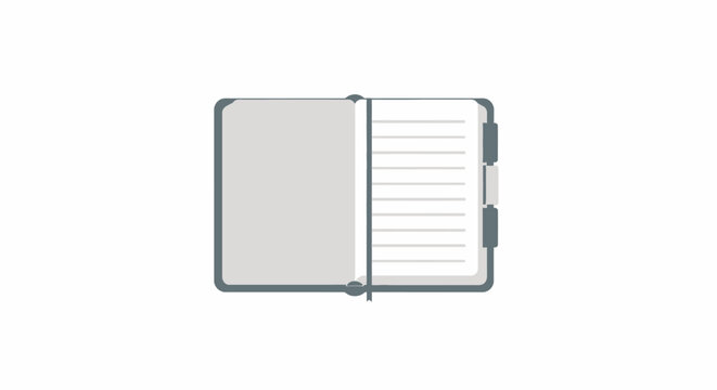 Open Notebook with Lined Pages.