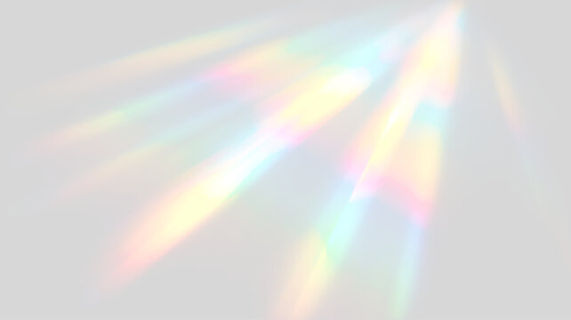 Glowing rainbow crystal prism optical refraction abstract background illustration.