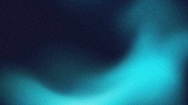Dark navy blue gradient background with glowing cyan turquoise light curve abstract grain texture