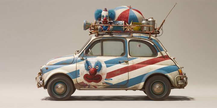 clown car - whimsical car with circus theme