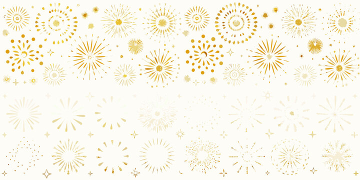 gold fireworks decorative pattern sparkle burst celebration