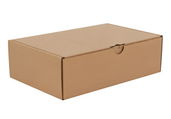 Naklejka premium Simple brown cardboard box with lid closed