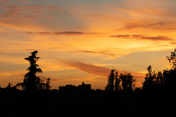 Naklejka premium dawns in the Carabanchel neighborhood of Madrid, Spain