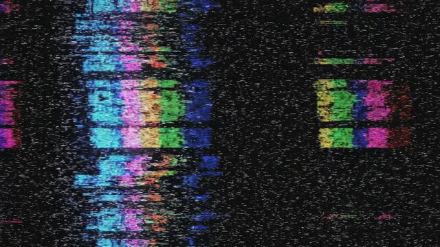 Glitch Art Animation with Corrupted Data Streams and Visual Static