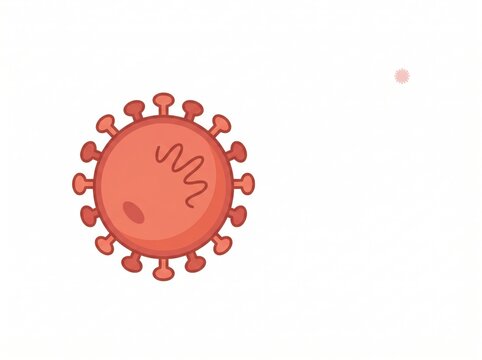 coronavirus cell icon with spike proteins medical research microbiology