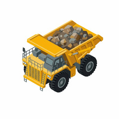 Large Yellow Mining Dump Truck Vehicle. © Prasetia