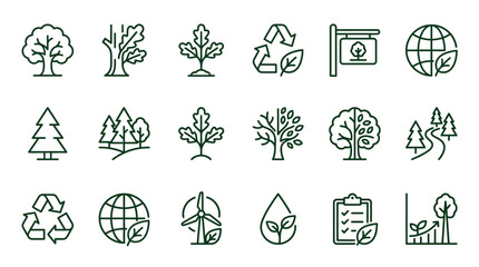 Fototapeta premium Eco friendly icons and symbols.
