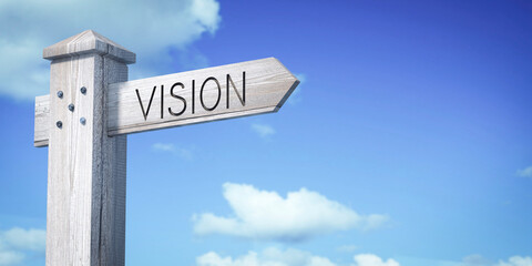 Vision - wooden signpost with one arrow © PX Media