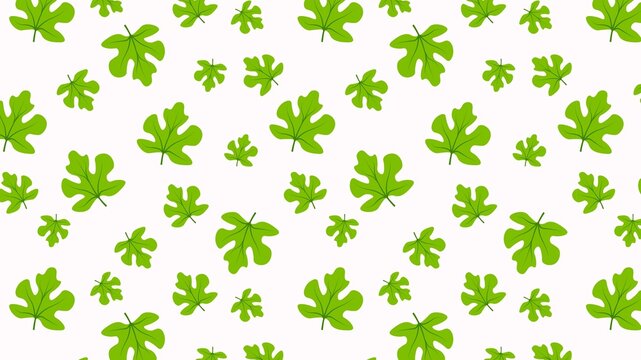 Green Fig Leaf Seamless Pattern with Modern Botanical Style