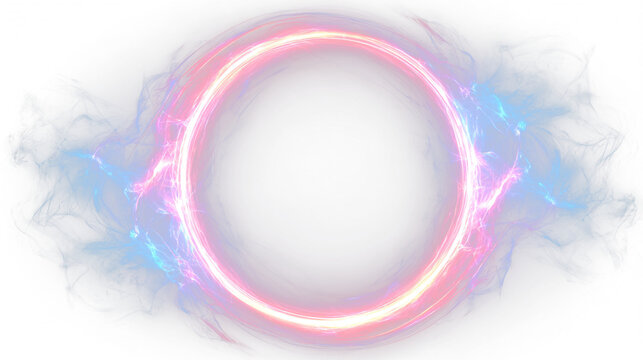Neon portal vortex glowing circle abstract energy sci fi illustration.
