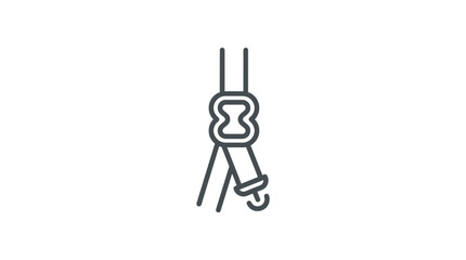 Fototapeta premium Minimalist line art icon of a seatbelt mechanism for automotive safety.