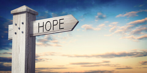 Hope - wooden signpost with one arrow © PX Media