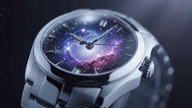 Ultra realistic cinematic close-up of a luxury wristwatch with transparent glass dial