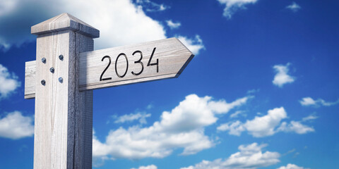 2034 - wooden signpost with one arrow © PX Media