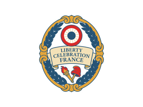 French Liberty Celebration Emblem for Bastille Day