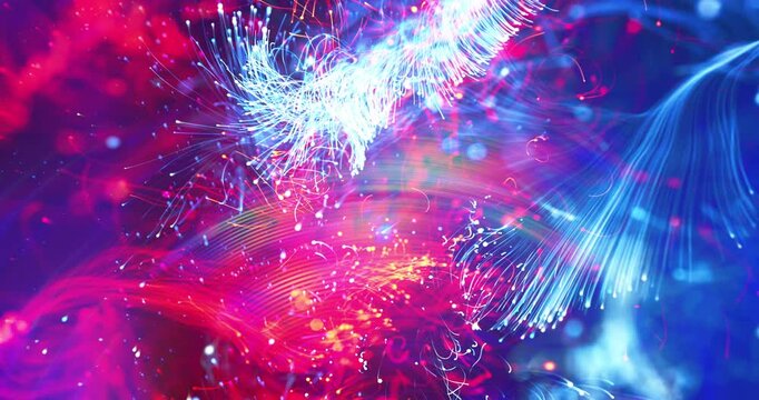 Soft abstract background animation with fluid light particle wave effects. Loopable Abstract Background Animation.