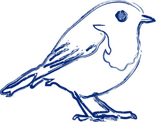 Sketchy Robin Bird Vector Illustration on White Background © Dream Vibe
