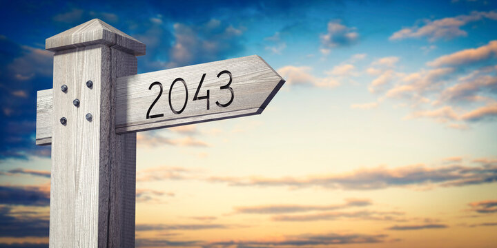 2043 - wooden signpost with one arrow