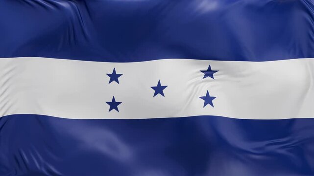 Honduras flag waving Seamless silk flag 3d animation slow motion Looping