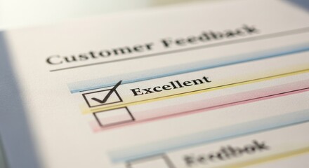 Fototapeta premium Customer Feedback Form with Excellent Rating Selected.