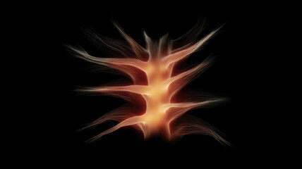 Fototapeta premium Three dimensional model of bionic spine with glowing neural connections, abstract medical illustration, futuristic technology, innovation, and health concept
