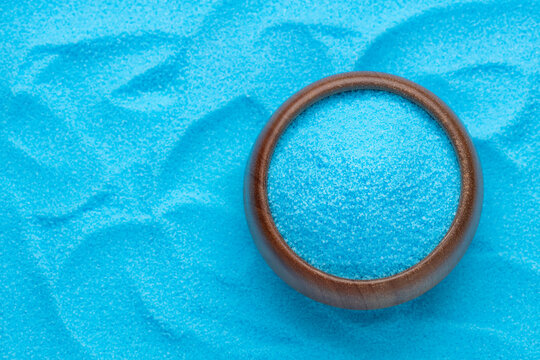 Blue sea salt in a bowl - Copper sulfate