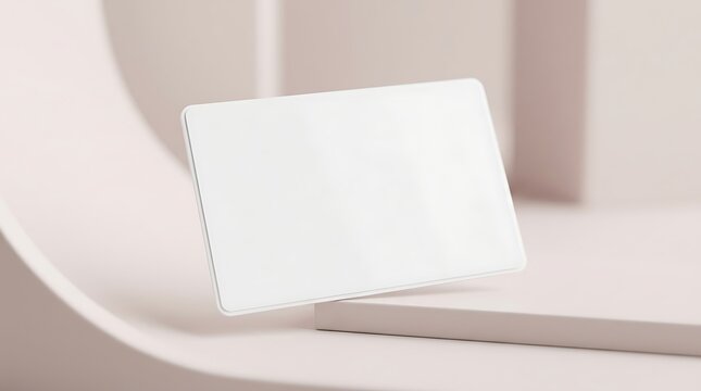 Blank student identification card mockup floating on a soft beige studio background perfect for academic access branding