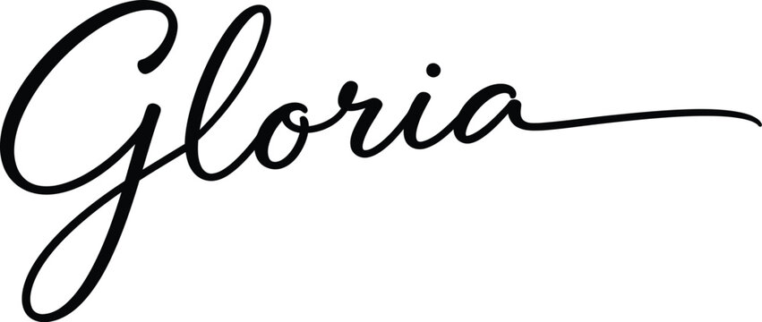 Gloria is displayed in a sophisticated black script font for a personalized name design.
