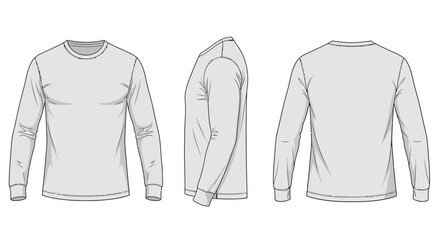 Long sleeve crew neck t shirt. © Micahel