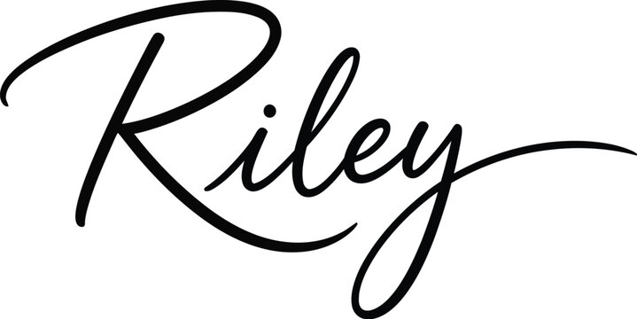 Riley is a fluid and stylish handwritten script font featuring a minimalist black design.