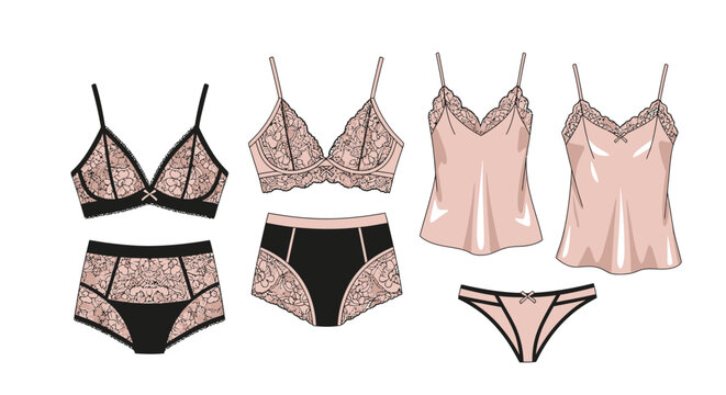 Lingerie set for women in pink.