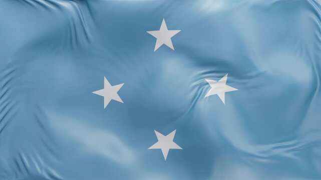 Micronesia flag Federated states of waving Seamless silk flag 3d animation slow motion Looping