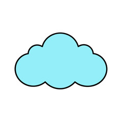 Fototapeta premium Cloud Icon Vector Illustration, Isolated Transparent Background for Web UI and Digital Technology Design