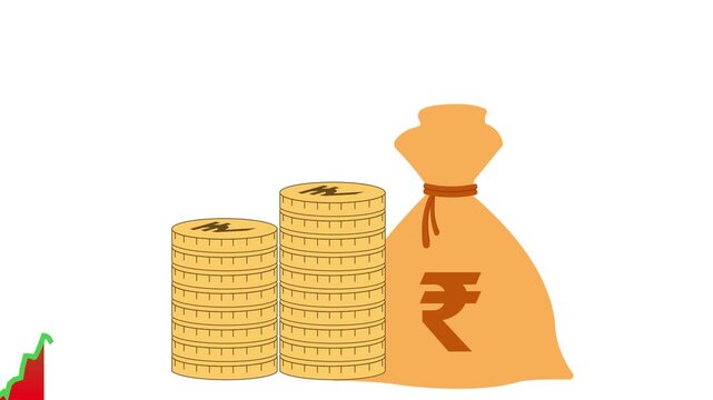 indian economy growth rising rupee savings and investment animation