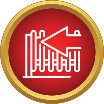Heating icon showing a decreasing temperature with an arrow pointing left towards a radiator