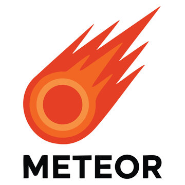 Meteor logo vector template design with modern cosmic style. Ideal for branding, startup identity, technology projects, gaming visuals, and creative business concepts.